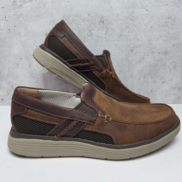 Clarks Unstructured Shoes Adobe Free Light Tan Leather Mens 9M Casual Comfort - Picture 1 of 8